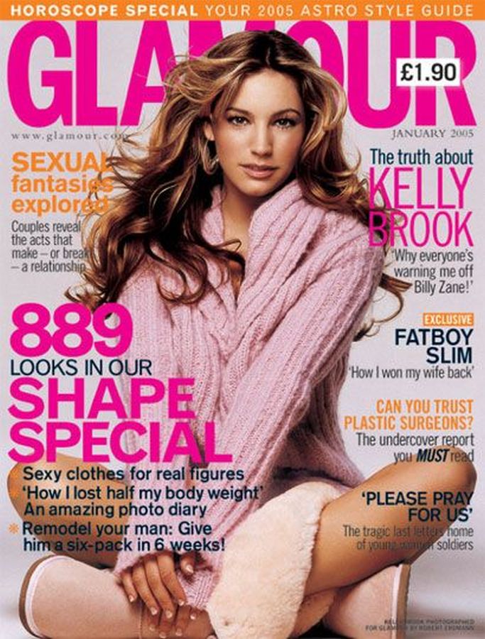 GLAMOUR UK magazine side cover  January 2005