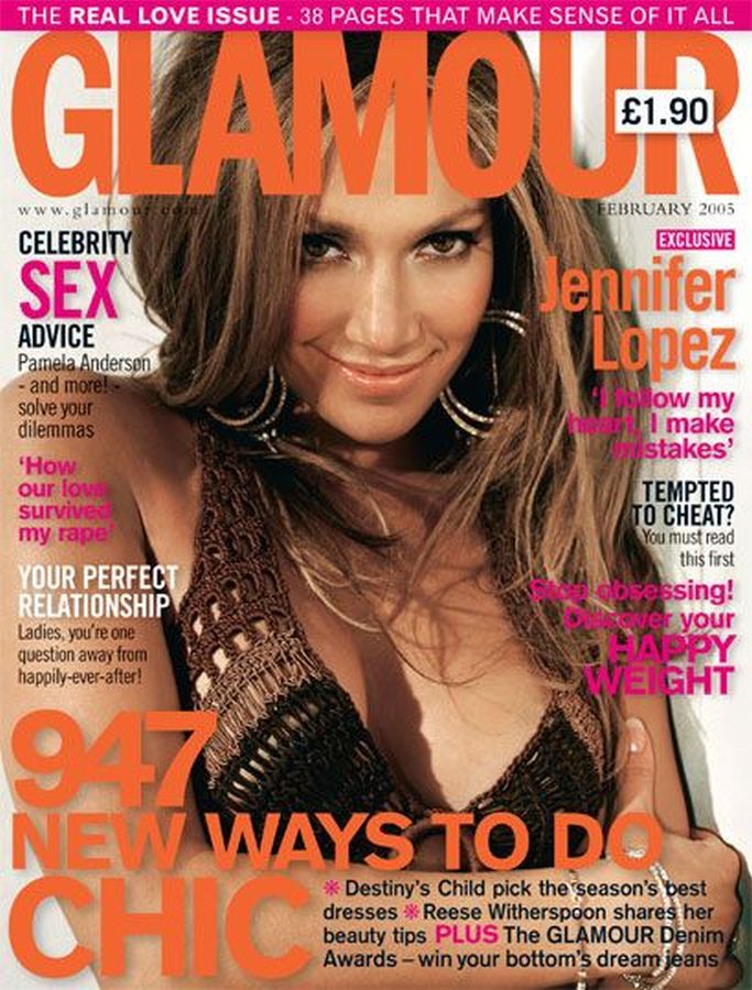 GLAMOUR UK magazine side cover  February 2005