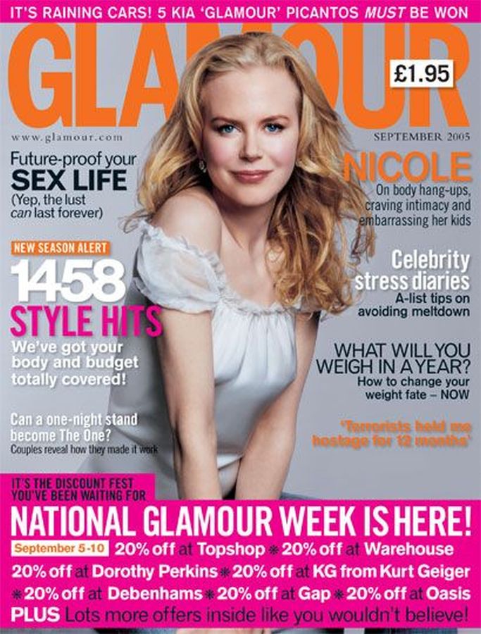 GLAMOUR UK magazine side cover  September 2005