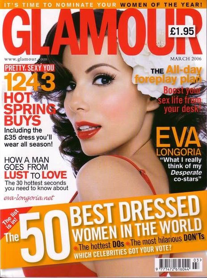 GLAMOUR UK magazine side cover  March 2006