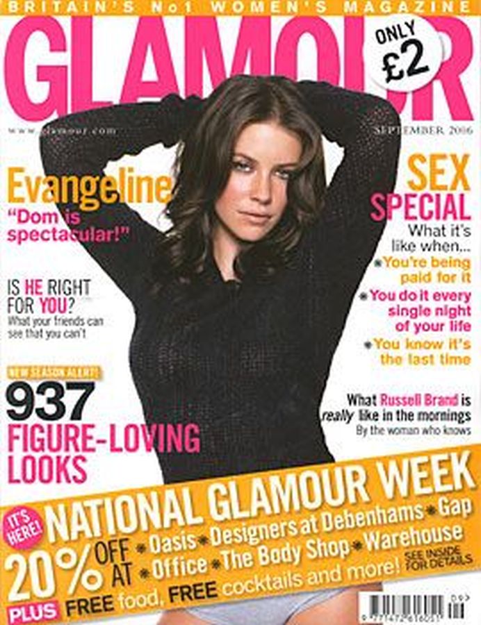 GLAMOUR UK magazine side cover  September 2006