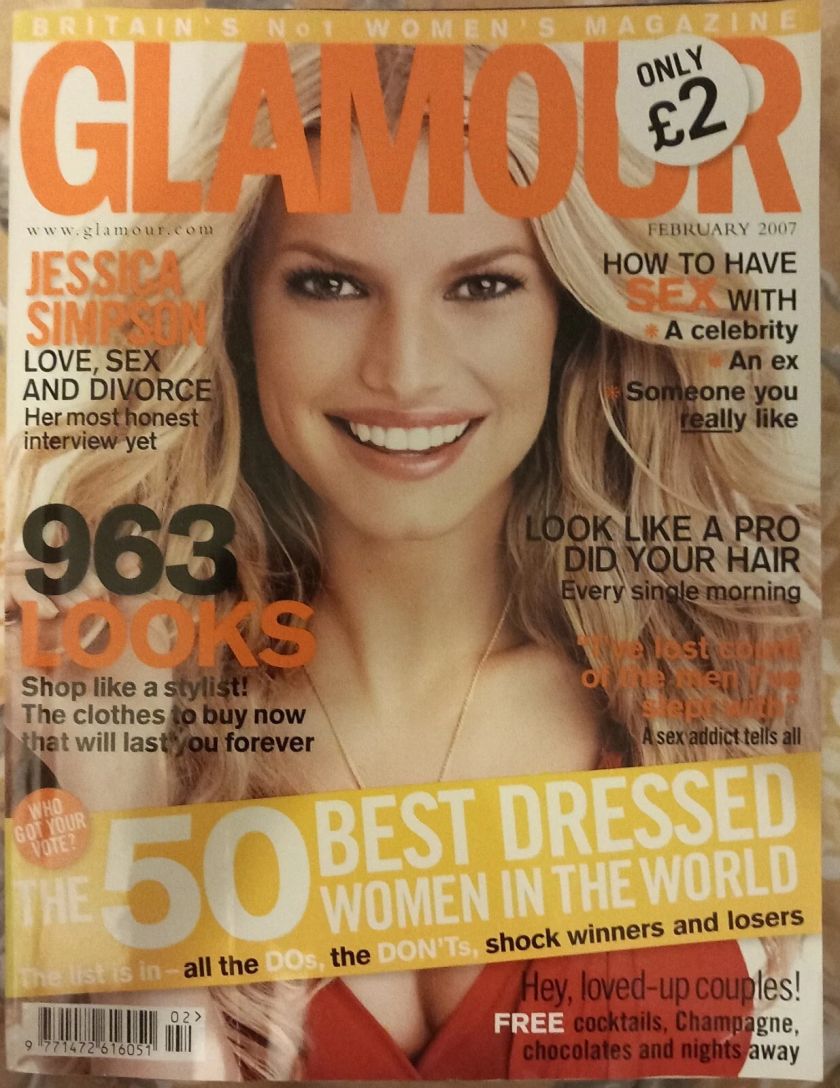 GLAMOUR UK magazine side cover  February 2007