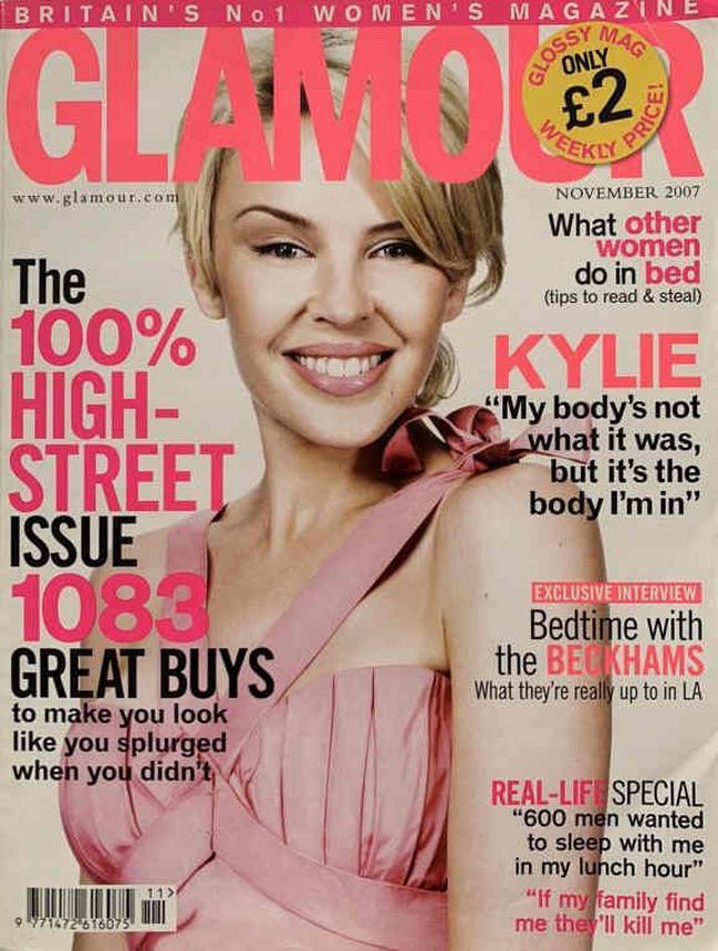 GLAMOUR UK magazine side cover  November 2007