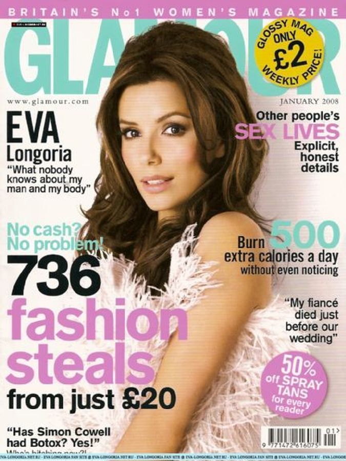 GLAMOUR UK magazine side cover  January 2008