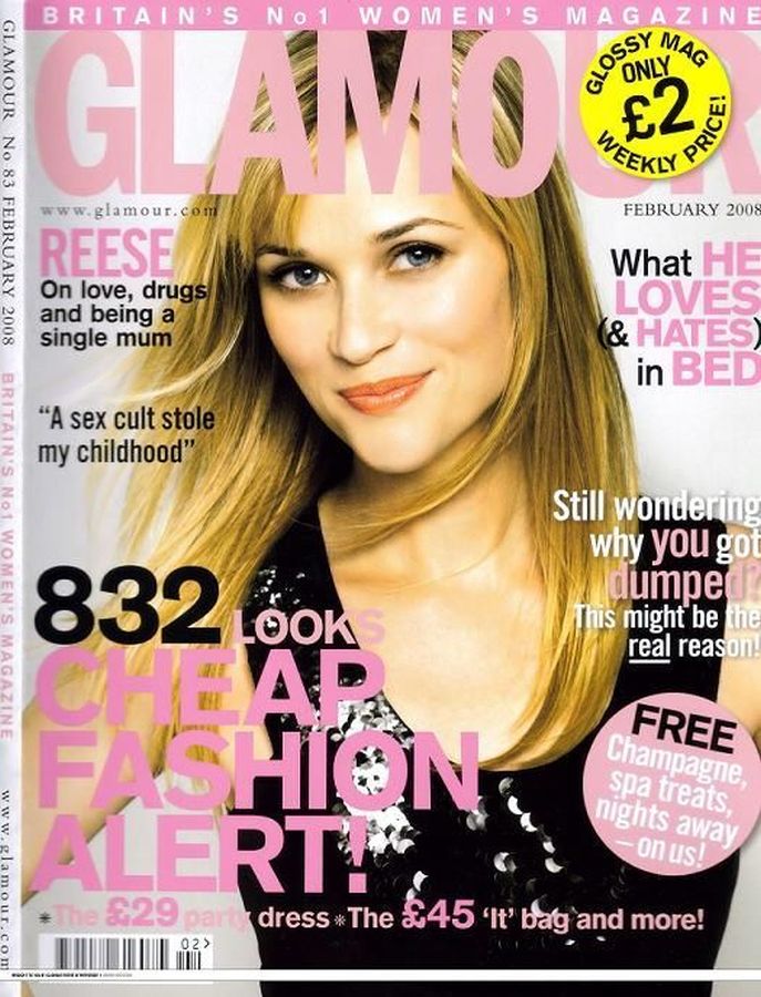GLAMOUR UK magazine side cover  February 2008