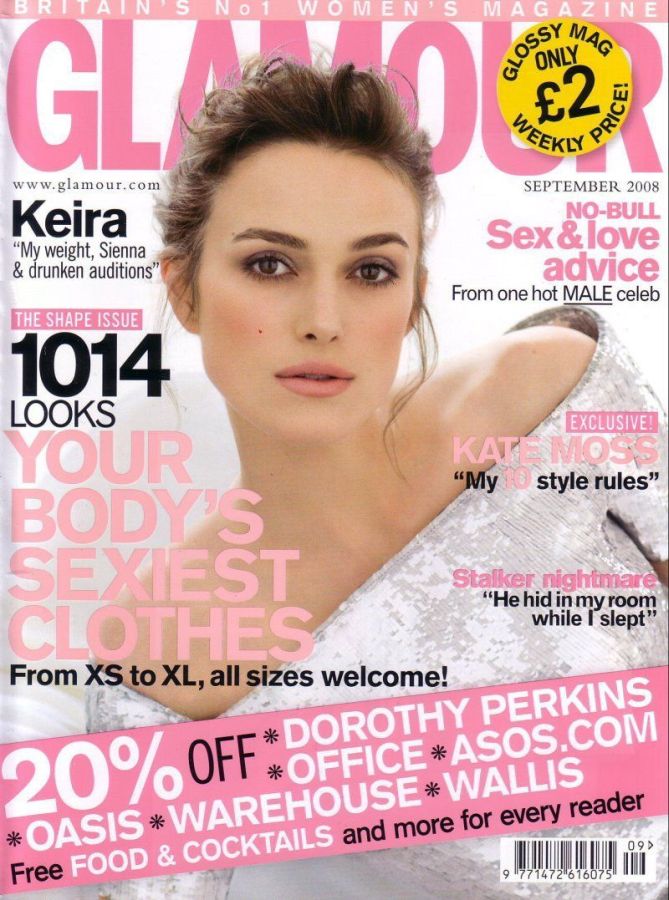 GLAMOUR UK magazine side cover  September 2008