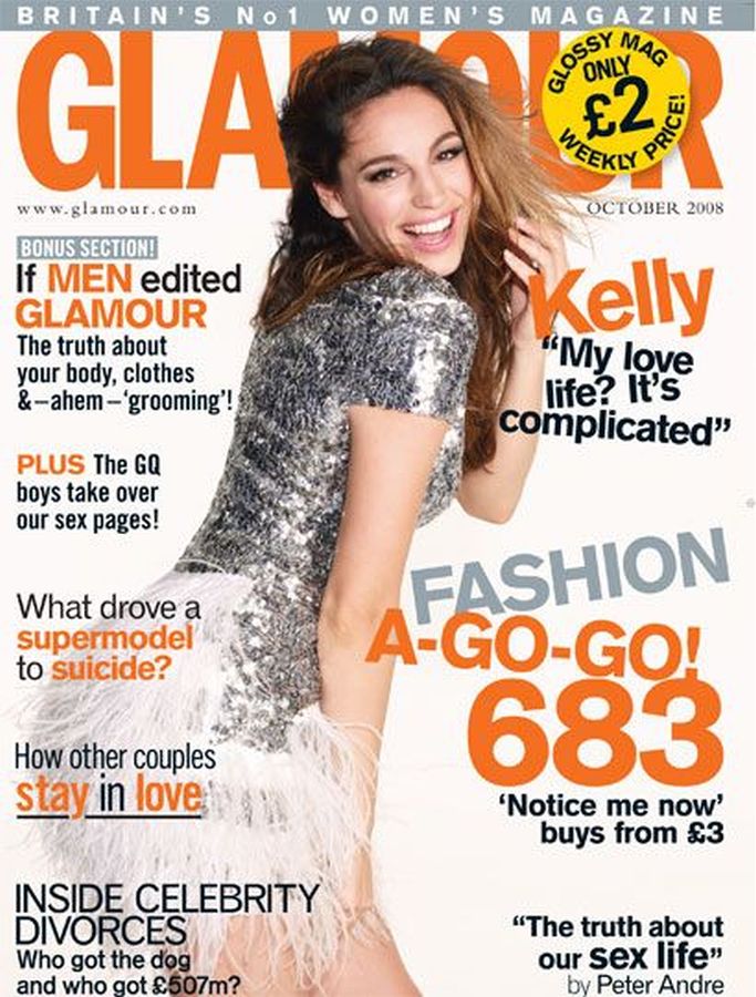 GLAMOUR UK magazine side cover  October 2008