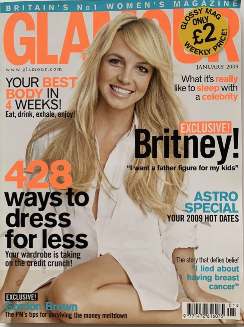 GLAMOUR UK magazine side cover  January 2009