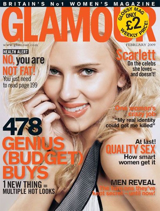 GLAMOUR UK magazine side cover  February 2009