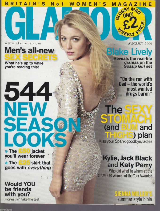 GLAMOUR UK magazine side cover  August 2009