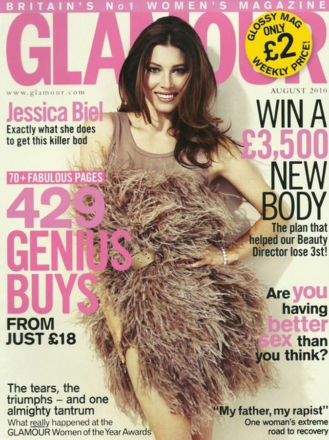 GLAMOUR UK magazine side cover  August 2010