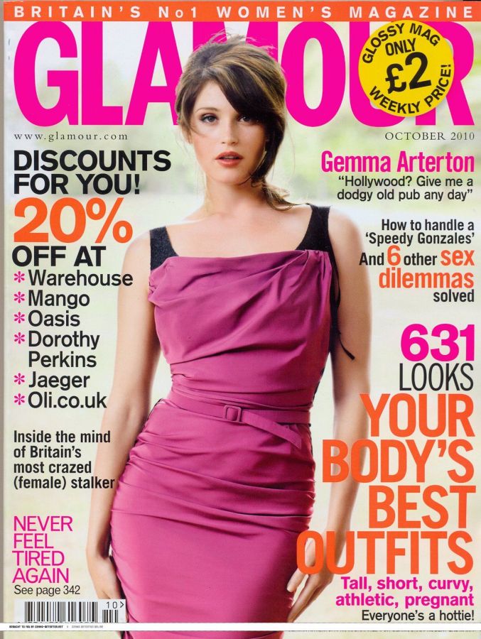 GLAMOUR UK magazine side cover  October 2010
