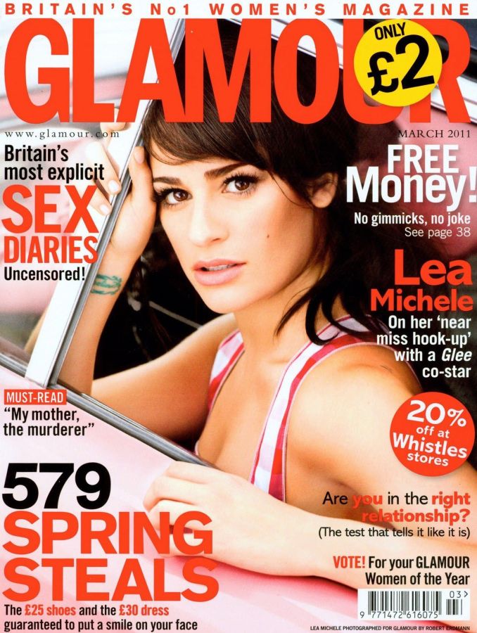 GLAMOUR UK magazine side cover  March 2011