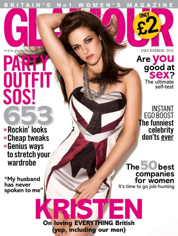 GLAMOUR UK magazine side cover  December 2011