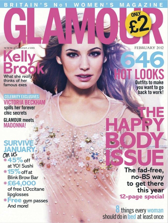 GLAMOUR UK magazine side cover  February 2012