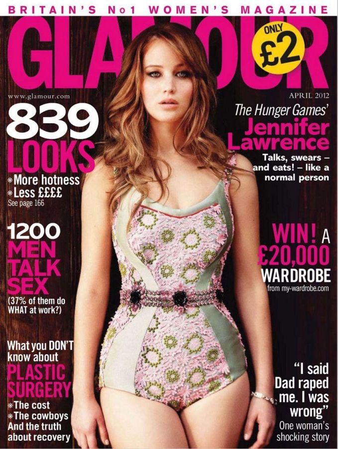 GLAMOUR UK magazine side cover  April 2012