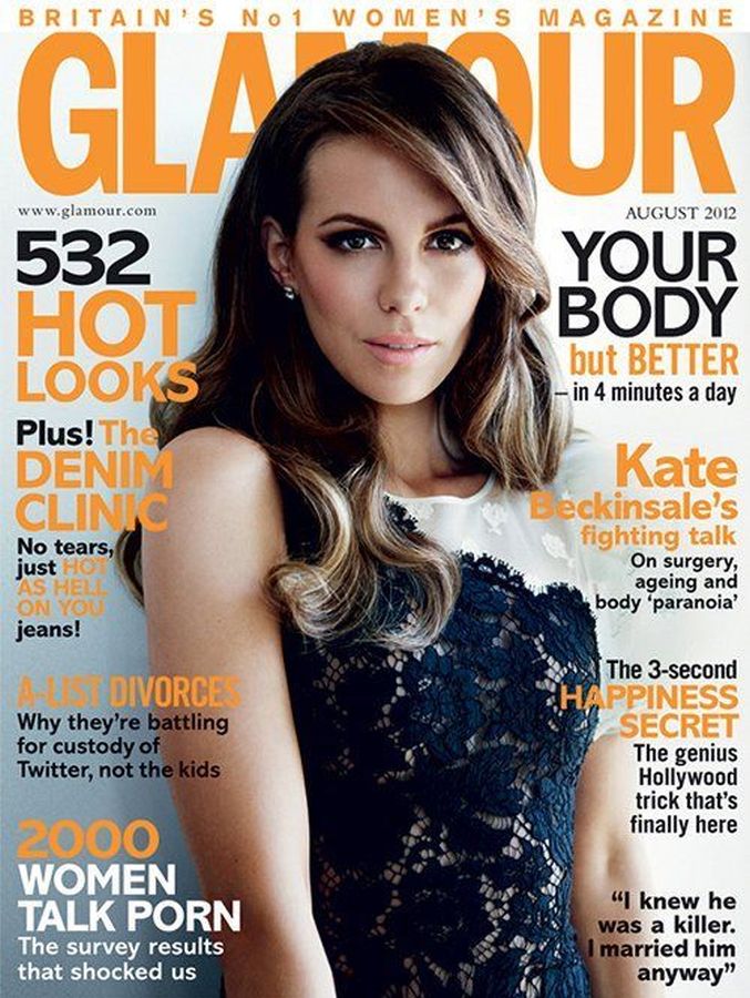 GLAMOUR UK magazine side cover  August 2012