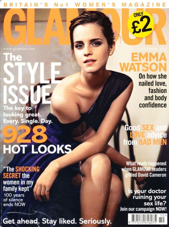 GLAMOUR UK magazine side cover  October 2012