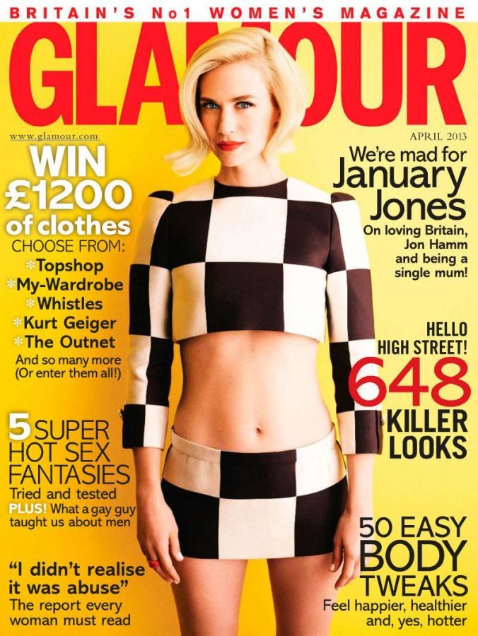 GLAMOUR UK magazine side cover  April 2013