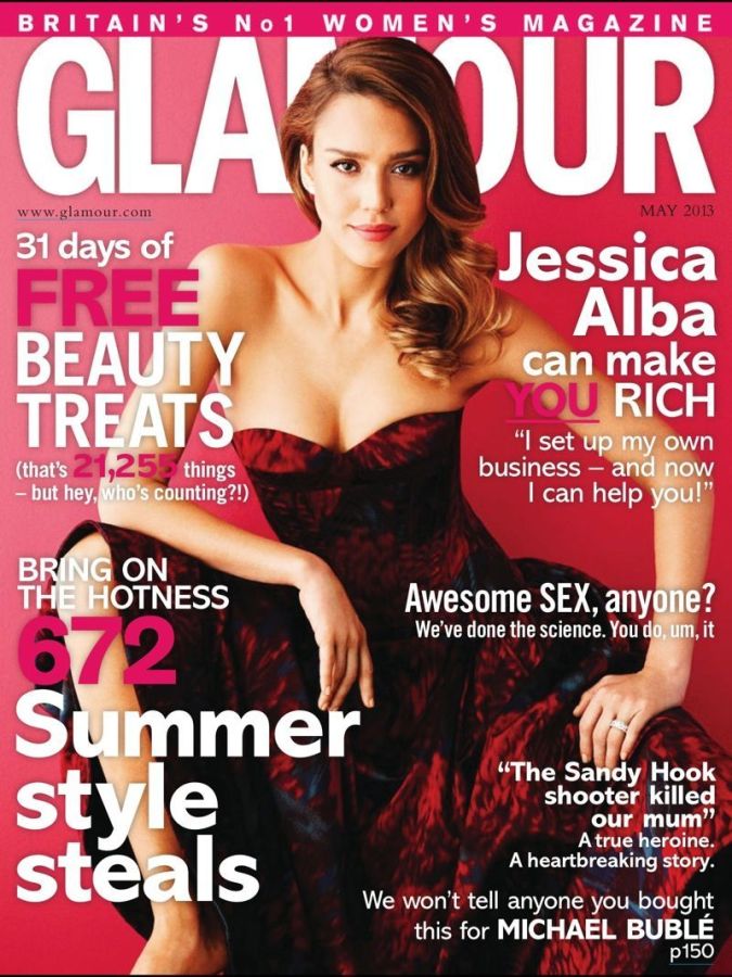 GLAMOUR UK magazine side cover  May 2013