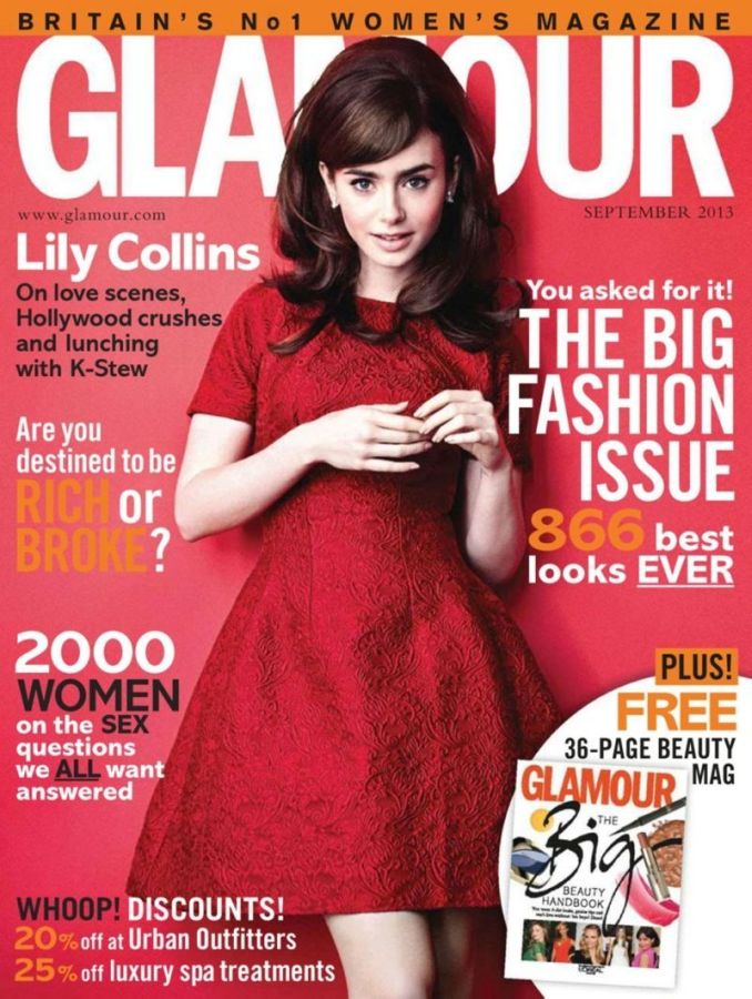 GLAMOUR UK magazine side cover  September 2013