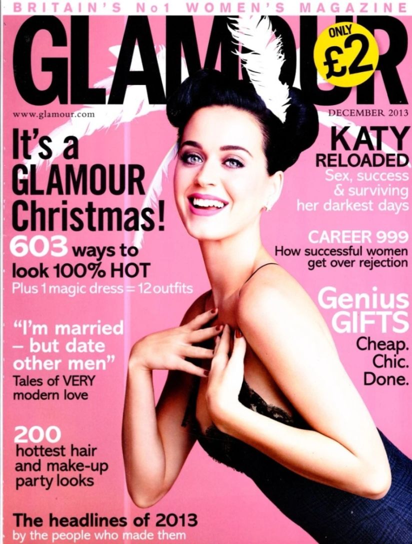 GLAMOUR UK magazine side cover  December 2013