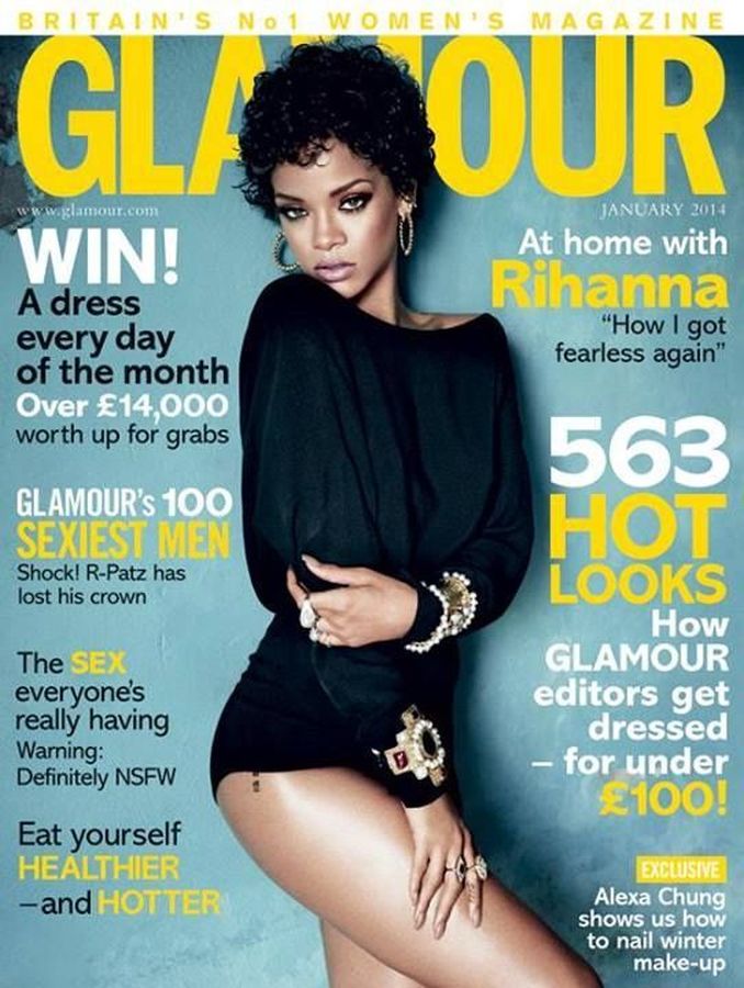 GLAMOUR UK magazine side cover  January 2014