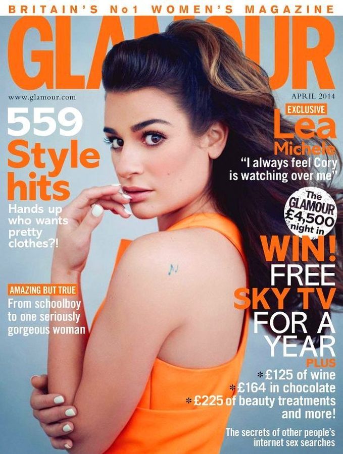 GLAMOUR UK magazine side cover  April 2014