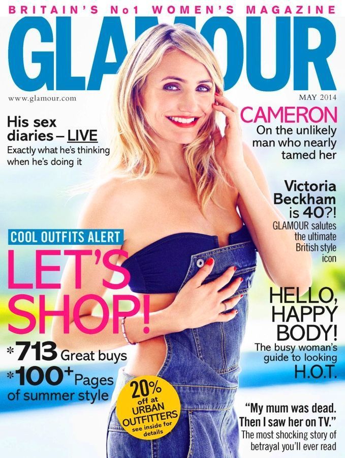 GLAMOUR UK magazine side cover  May 2014