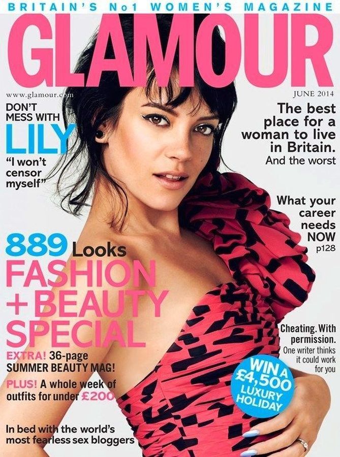 GLAMOUR UK magazine side cover  June 2014