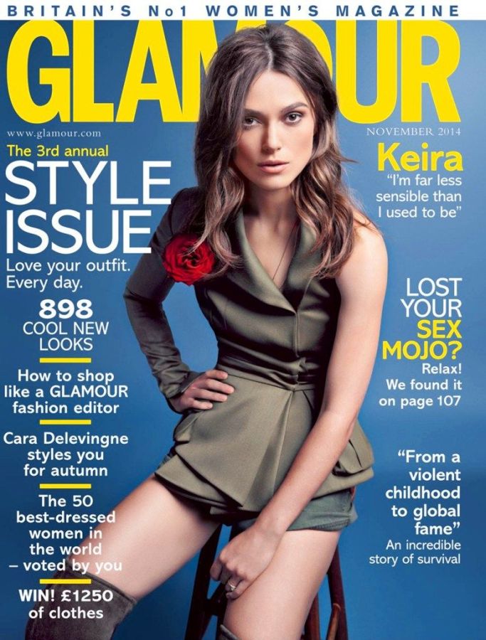 GLAMOUR UK magazine side cover  November 2014
