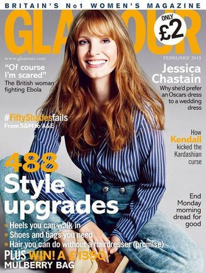 GLAMOUR UK magazine side cover  February 2015