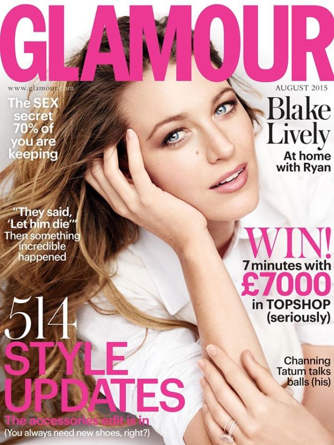 GLAMOUR UK magazine side cover  August 2015