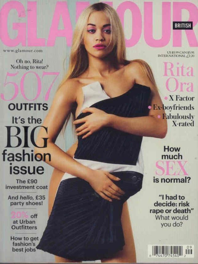 GLAMOUR UK magazine side cover  September 2015
