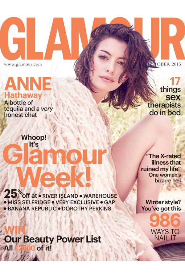 GLAMOUR UK magazine side cover  October 2015
