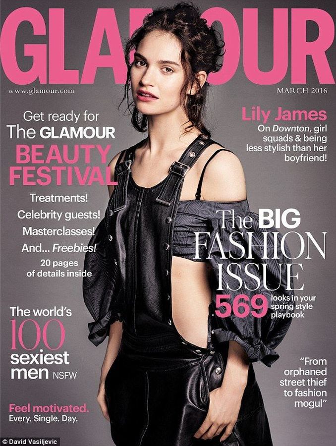 GLAMOUR UK magazine side cover  March 2016