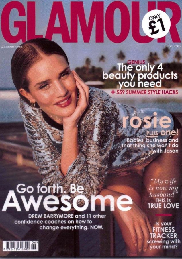 GLAMOUR UK magazine side cover  June 2017