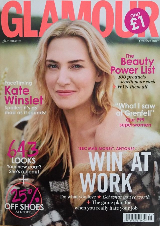 GLAMOUR UK magazine side cover  October 2017