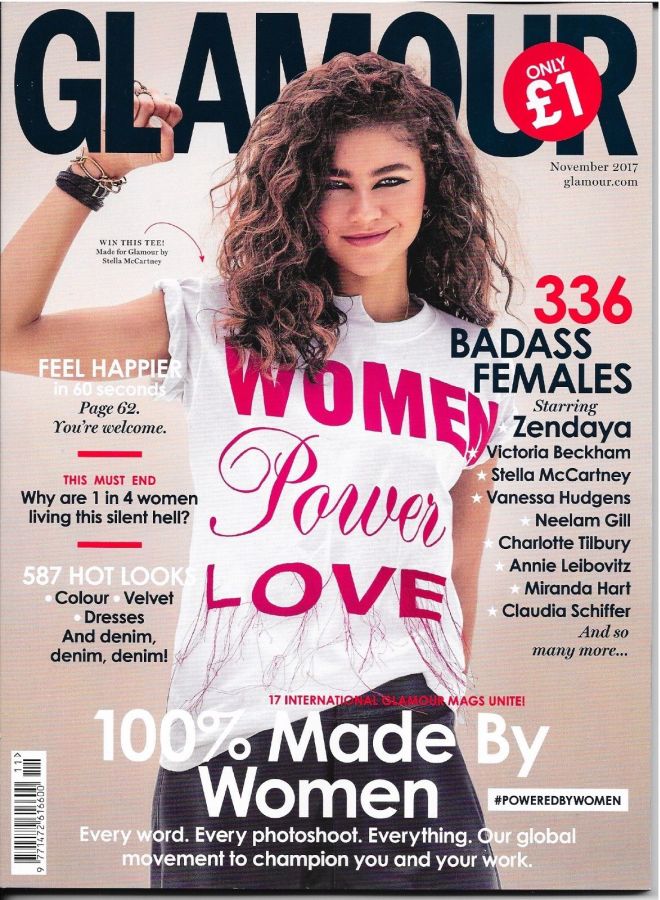 GLAMOUR UK magazine side cover  November 2017