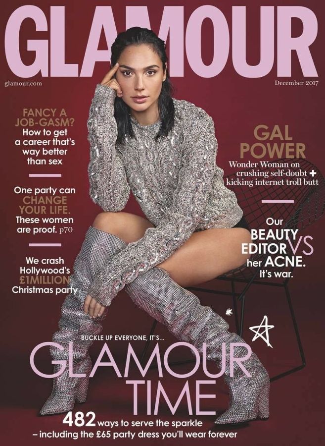 GLAMOUR UK magazine side cover  December 2017