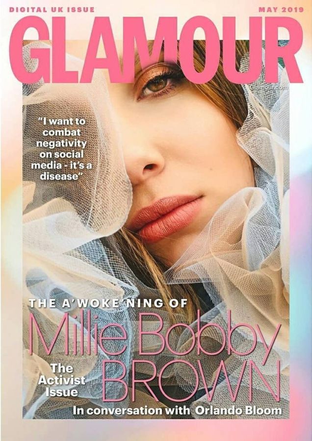GLAMOUR UK magazine side cover  May 2019