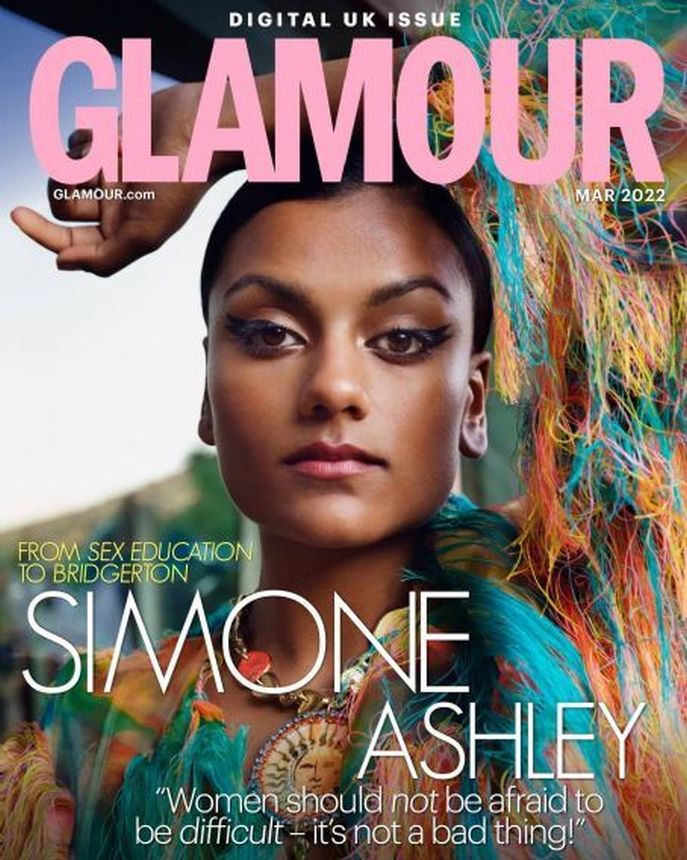 GLAMOUR UK magazine side cover  March 2022