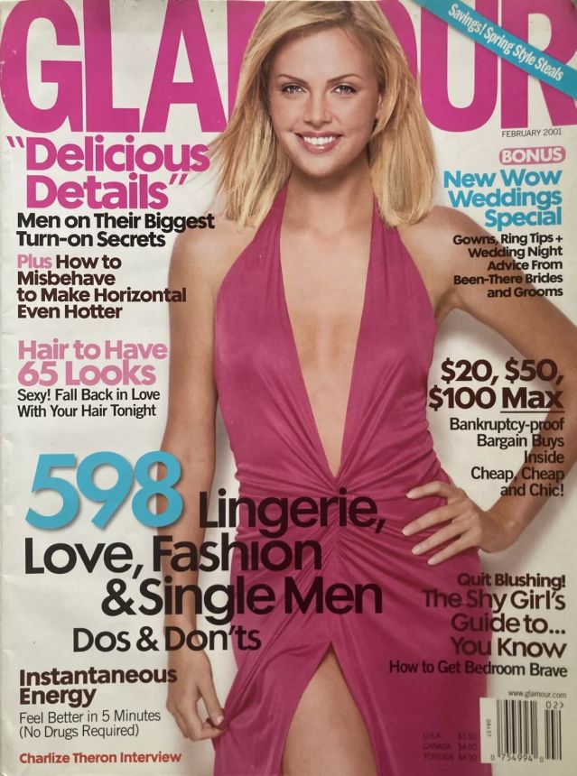 GLAMOUR USA magazine side cover  February 2001