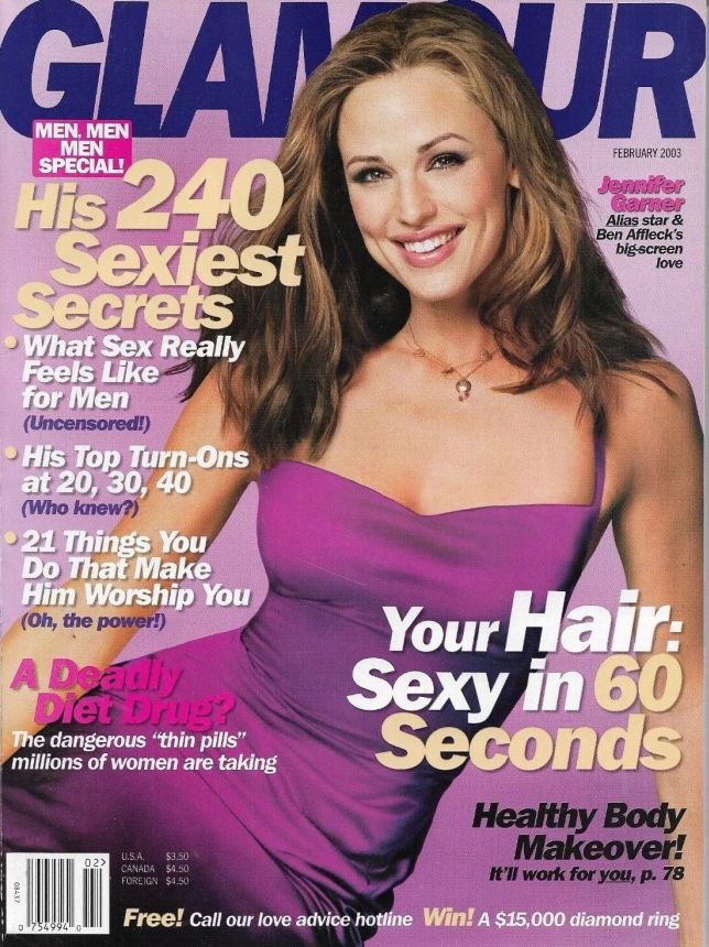 GLAMOUR USA magazine side cover  February 2003