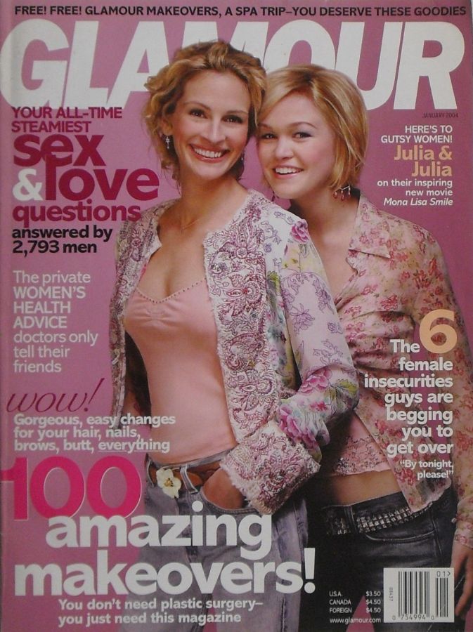 GLAMOUR USA magazine side cover  January 2004