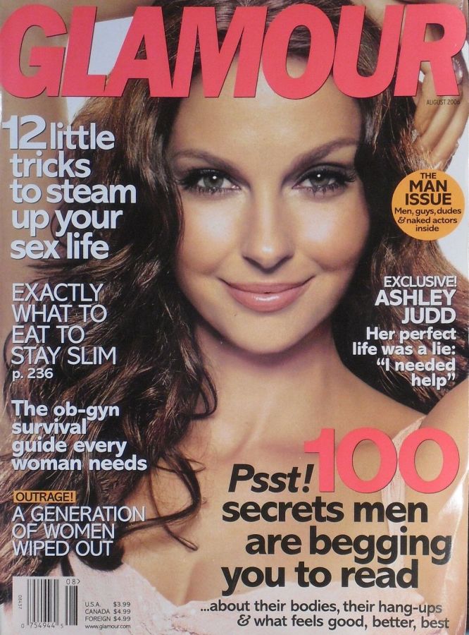 GLAMOUR USA magazine side cover  August 2006
