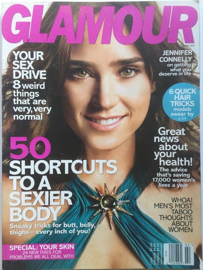 GLAMOUR USA magazine side cover  February 2007