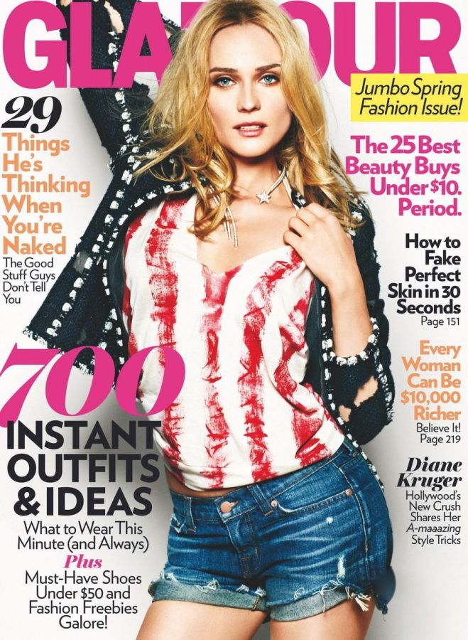 GLAMOUR USA magazine side cover  March 2011