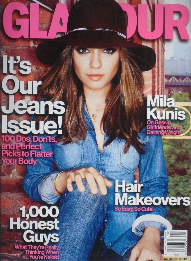 GLAMOUR USA magazine side cover  August 2012