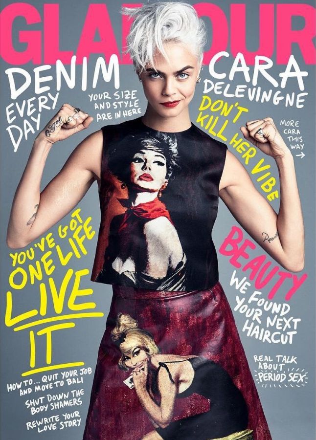 GLAMOUR USA magazine side cover  August 2017